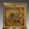 Table clock, Clockmaker: Johann Heinrich Kleinschmidt (German), Brass, silver, German