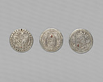 Counter box with set of thrity-three counters, Silver, British, London