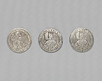 Counter box with set of thrity-three counters, Silver, British, London