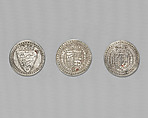 Counter box with set of thrity-three counters, Silver, British, London