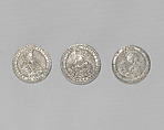 Counter box with set of thrity-three counters, Silver, British, London
