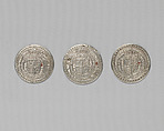 Counter box with set of thrity-three counters, Silver, British, London