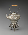 Miniature kettle with stand, Silver, British