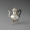 Miniature teapot, Silver, wood, French