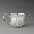 Miniature child's caudle cup, S H British, Silver, British, London