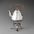 Miniature kettle with stand, W. H., Silver, wicker, British, London