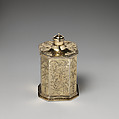 Pair of scent bottles (part of a toilet service), D., London, Silver gilt, British, London