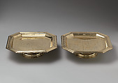 Pair of salvers (part of a toilet service), William Fowle (1658–1684, active 1681–84), Silver gilt, British, London