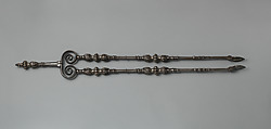 Tongs (part of a set), Silver, iron, British