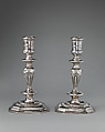 Pair of candlesticks, Thomas Merry I (active 1701–ca. 1724), Silver, British, London