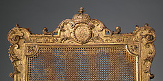 Armchair, Carved and gilded walnut, caning; velvet, French