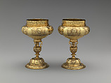 Two double standing cups (trussing cups), Probably Simon Pissinger (active 1582–1609), Gilded silver, German, Regensburg