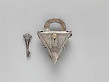 Padlock and key, André Omereler, Steel, partially gilded brass, Southern German
