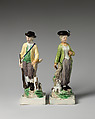 Sportsman and sportswoman, Ralph Wood the Younger (British, Burslem 1748–1795 Burslem), Lead-glazed earthenware, British, Burslem, Staffordshire