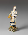 Girl (one of a pair), Lead-glazed earthenware, British, Staffordshire
