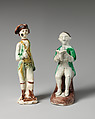 Figure of a man reading, Style of Whieldon type, Lead-glazed earthenware, British, Staffordshire