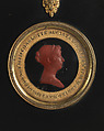 Portrait of Charlotta Augusta (1796–1817), Red wax on black ground under glass; frame: papier maché with gilt metal mounts, possibly British