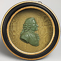 Portrait of a Man (Mirabeau, 1749–1791), Medallion: green wax on olive silk ground; shadow box: black wood with gilt inner and outer moldings, framed with glass, British or French