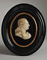 David Garrick (1717–1779), After a model by James Tassie (British, Glasgow, Scotland 1735–1799 London), Colorless wax with accents in brown paint, against black background, under glass; frame: wood, British