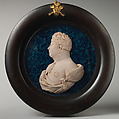 George Augustus Frederick, Prince of Wales (1762–1830), afterwards George IV of England (1820–1830), T. R. Poole (active 1799, died ca. 1821), Pink wax on blue velvet ground, under glass; frame: wood with brass mount., British