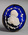 George II, Ivory mounted on blue glass oval, British