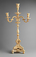 Four-light candelabrum, Ivory, probably Indian, Murshidabad