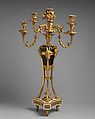 Pair of candelabra, Marble, gilded and painted bronze, French