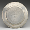 Set of four plates (part of a set), Robert L. Bush, Pewter, British, Bristol