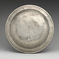 Soup plate, Townsend and Compton, Pewter, British, London