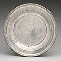 Plate, Francis Piggott (British, died 1784), Pewter, British, London