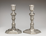 Pair of candlesticks, Pewter, British