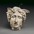 Head of Medusa, Studio of Antonio Canova (Italian, Possagno 1757–1822 Venice), Plaster cast, with modern metal rod, Italian, Rome