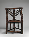 Three-legged chair, Ash with oak seat, British