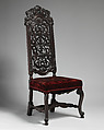 Chair (one of a pair), Walnut, cane, British