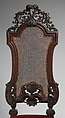 Chair (one of a set of six), Walnut, caning; velvet not original to frame, British