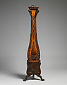 Pair of pedestals, Boxwood veneer, inlaid with colored wood, British
