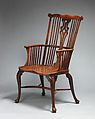 Comb-back Windsor armchair, Yew and elm wood, British
