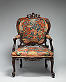 Pair of armchairs, Mahogany, beech and needlework, British