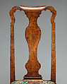 Side chair, Walnut veneer on walnut, needlework, British