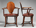Armchair, Walnut; oak and walnut veneer, British
