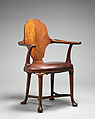 Armchair, Walnut; oak and walnut veneer, British