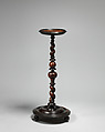 Pair of candlestands, Walnut, assorted woods, British