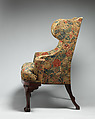 Wing chair, Mahogany, mahogany veneer, British