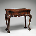 Card table, Walnut and burr-walnut veneer, British