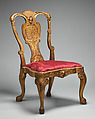 Side chair, Gilded gesso on walnut, British