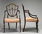 Pair of armchairs, Painted beechwood, British