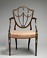Pair of armchairs, Painted beechwood, British