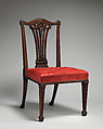 Set of fourteen side chairs, Robert Adam (British, Kirkcaldy, Scotland 1728–1792 London), Mahogany, covered in modern red morocco leather, British