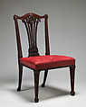 Side chair (one of a set of fourteen), Robert Adam (British, Kirkcaldy, Scotland 1728–1792 London), Mahogany, covered in modern red morocco leather, British