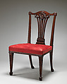 Side chair (one of a set of fourteen), Robert Adam (British, Kirkcaldy, Scotland 1728–1792 London), Mahogany, covered in modern red morocco leather, British